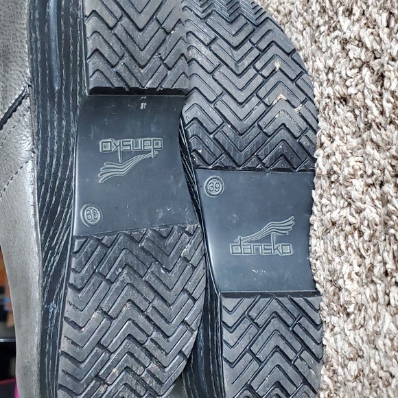 Dansko Grey Leather Clogs - Picture 2 of 10